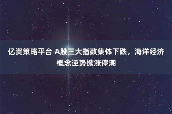 亿资策略平台 A股三大指数集体下跌,海洋经济概念逆势掀涨停潮